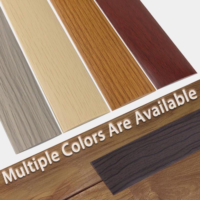 LSGCQ Floor Transition Strip 2"" Self Adhesive Flat Vinyl Flooring Transitions Strip with Strong Backing Wood Grain 5cm, 3.28FT, Dark Walnut - Image 5